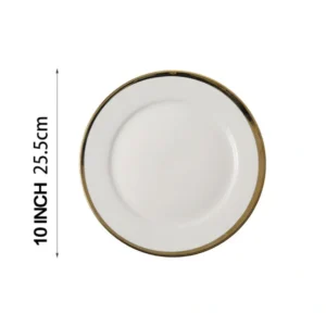 Porcelain Gold Rim Dinner Plate  10in