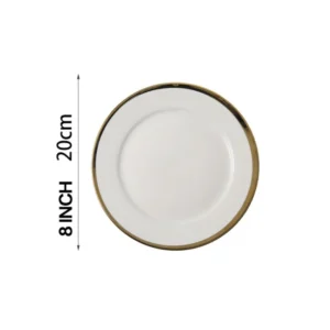 Porcelain Gold Rim Salad Plate  8in