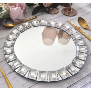 Mirror Glass Charger Plate