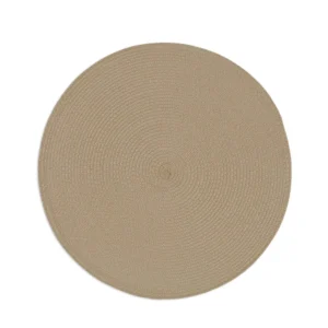 Tan Spiral Border Round Placemat